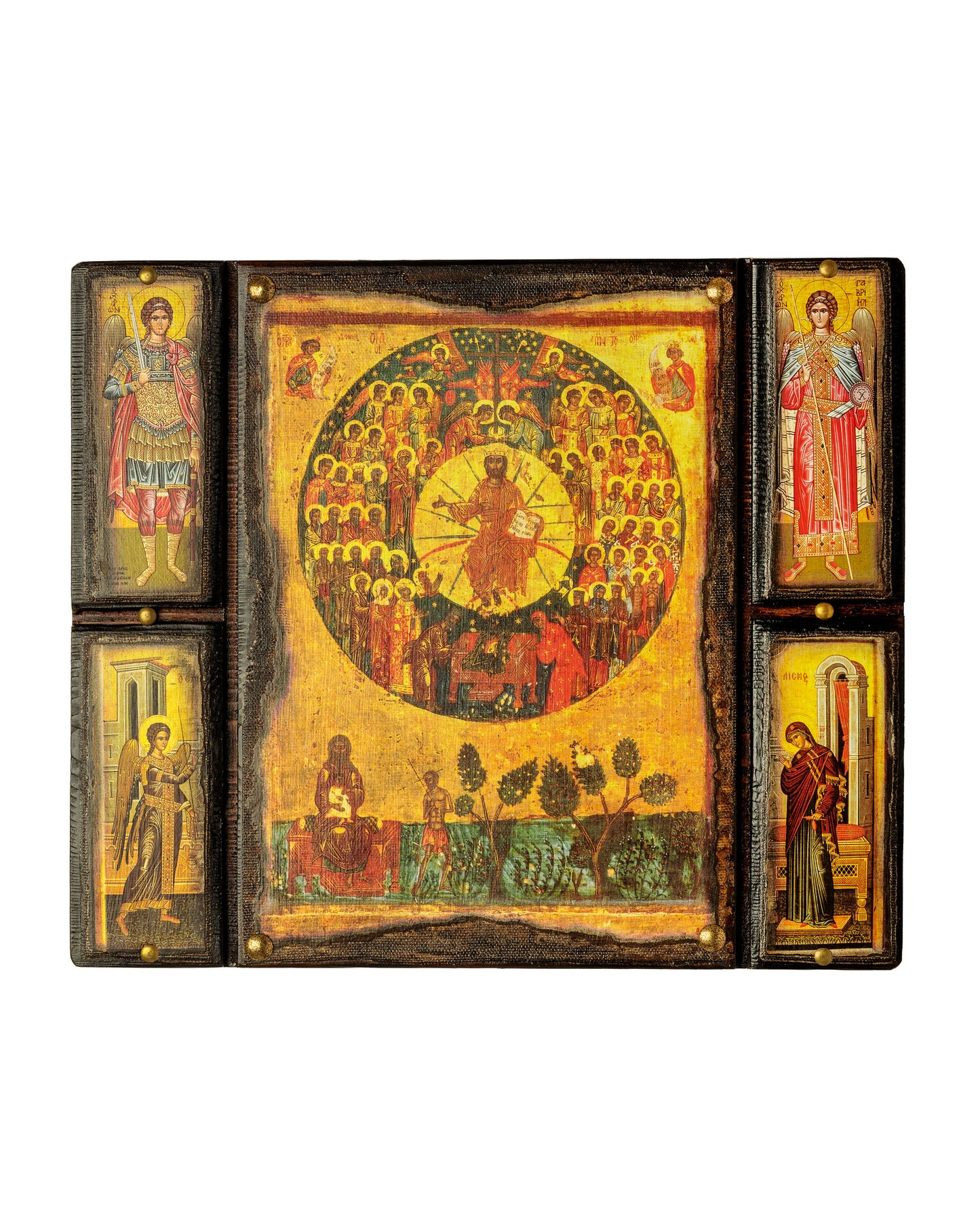 All Saints Byzantine Icon with Annunciation, 30×36 cm