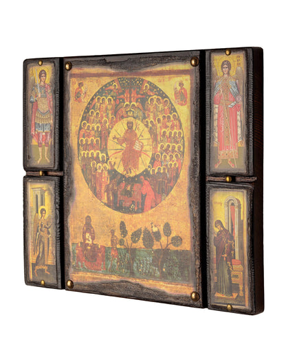 All Saints Byzantine Icon with Annunciation, 30×36 cm