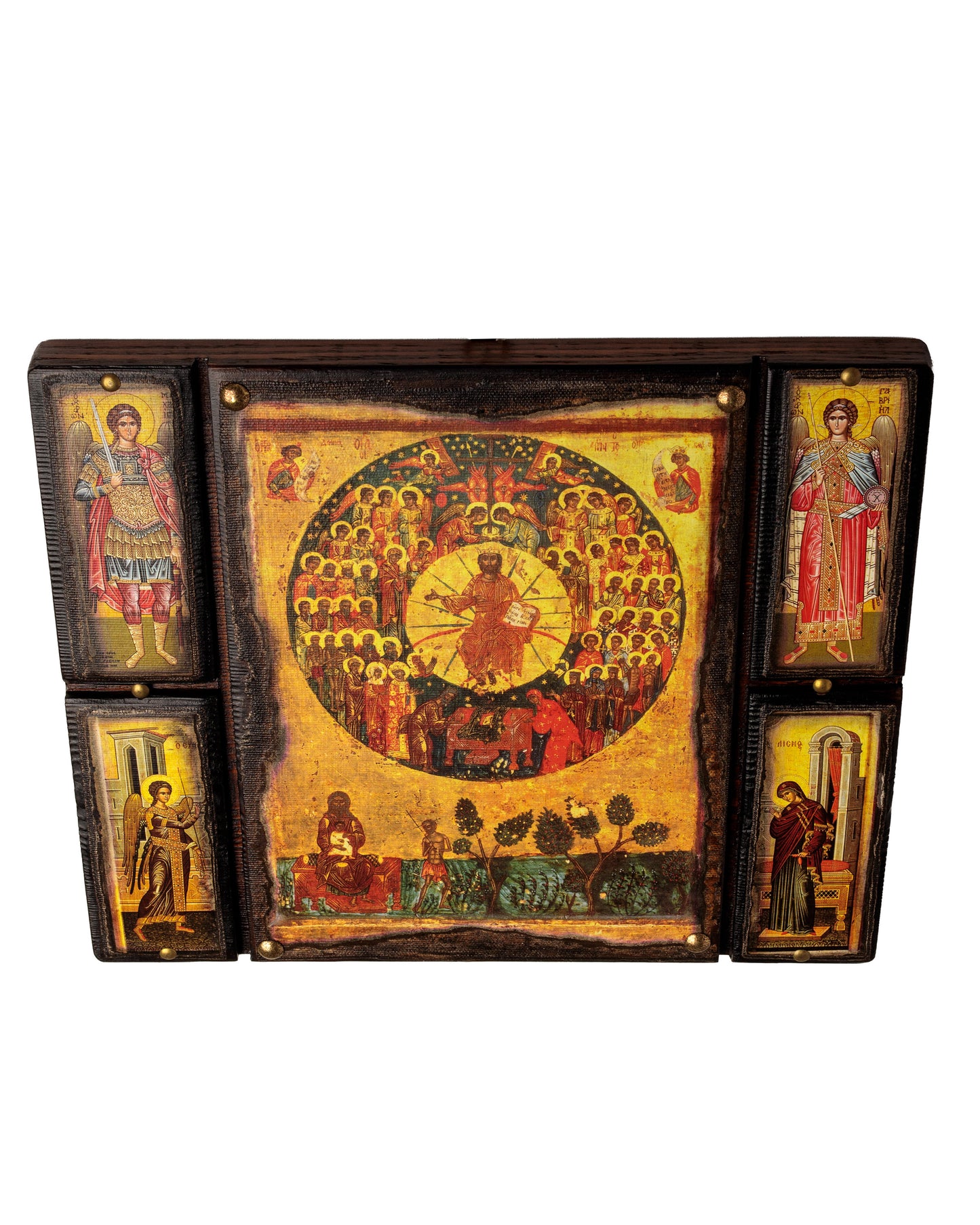All Saints Byzantine Icon with Annunciation, 30×36 cm