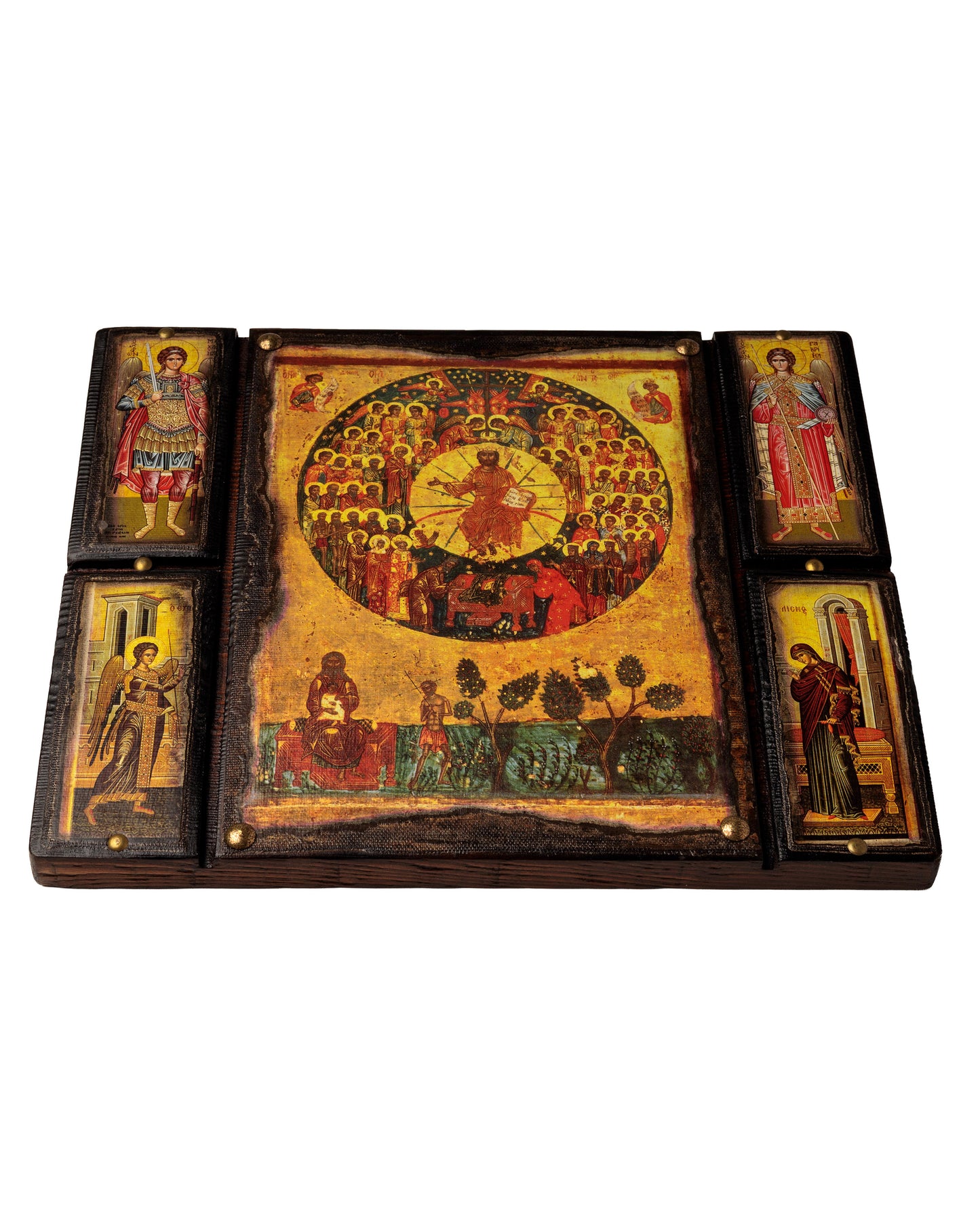 All Saints Byzantine Icon with Annunciation, 30×36 cm