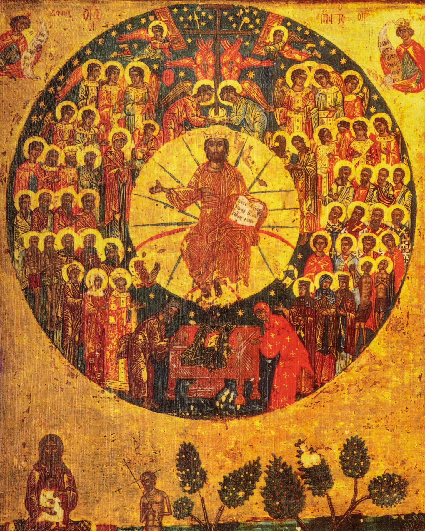 All Saints Byzantine Icon with Annunciation, 30×36 cm