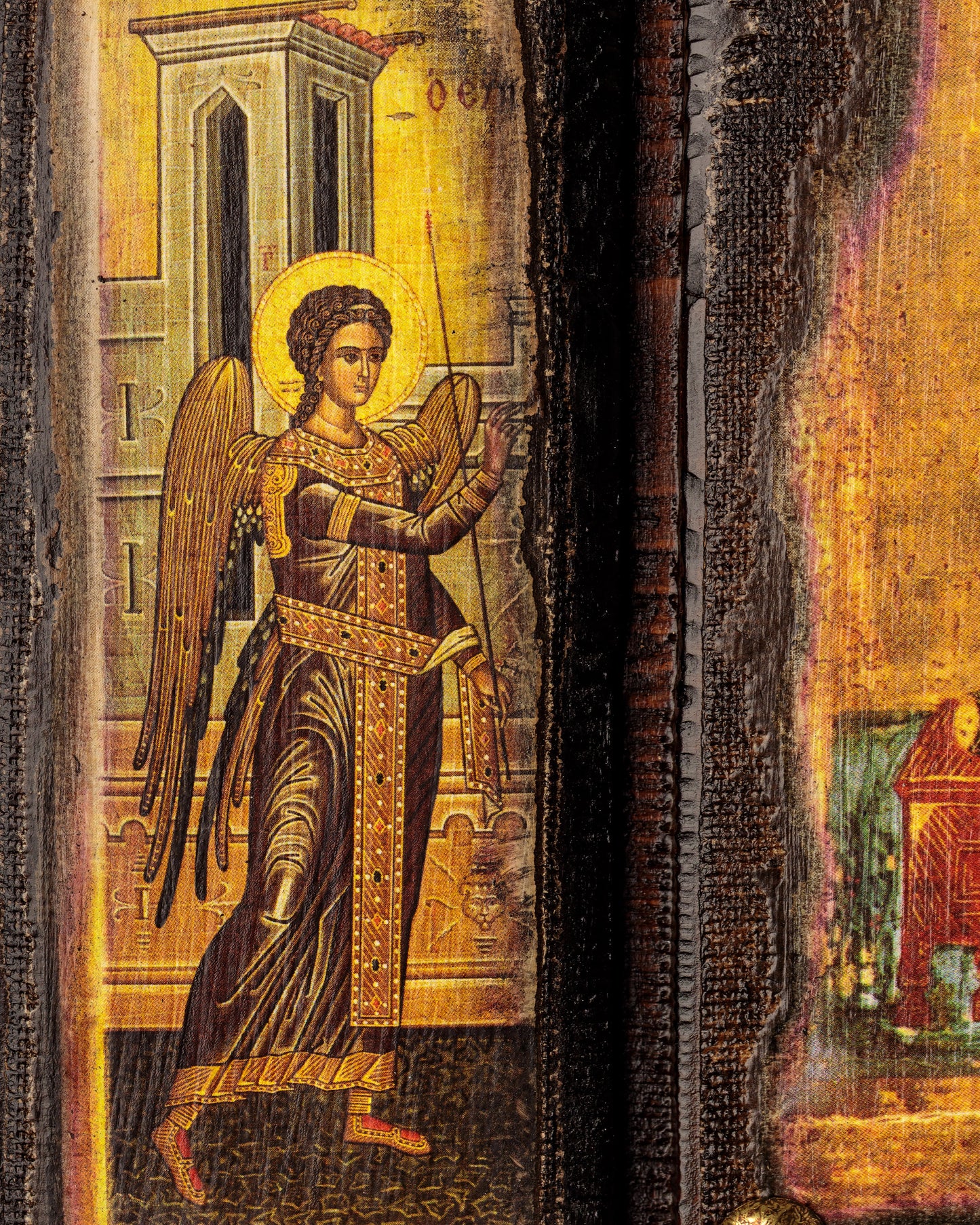 All Saints Byzantine Icon with Annunciation, 30×36 cm