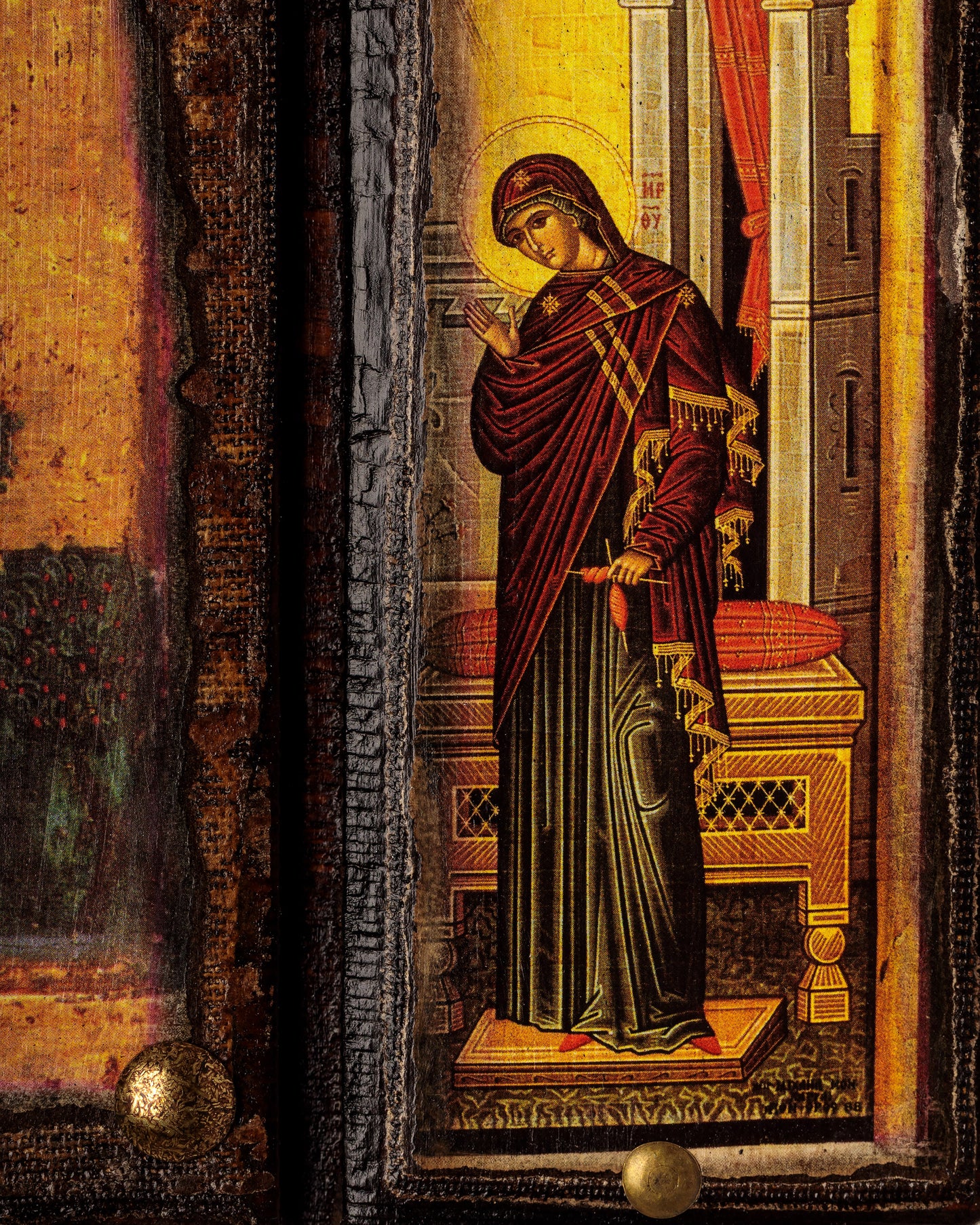 All Saints Byzantine Icon with Annunciation, 30×36 cm