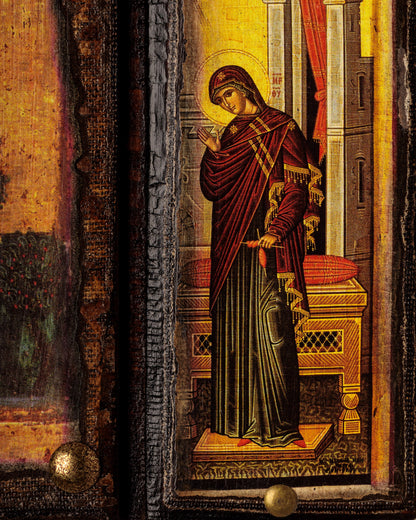 All Saints Byzantine Icon with Annunciation, 30×36 cm