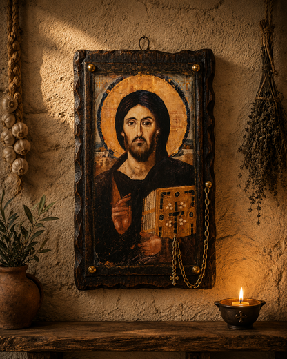 Christ Pantocrator of Sinai Icon, 35×20 cm