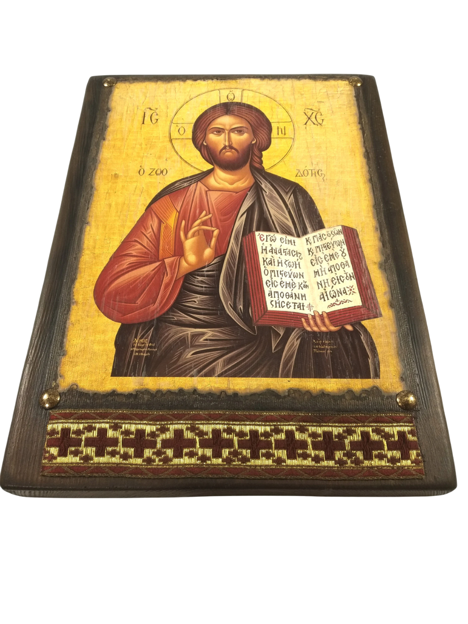 Christ Pantocrator Blessing Icon, 31×23 cm