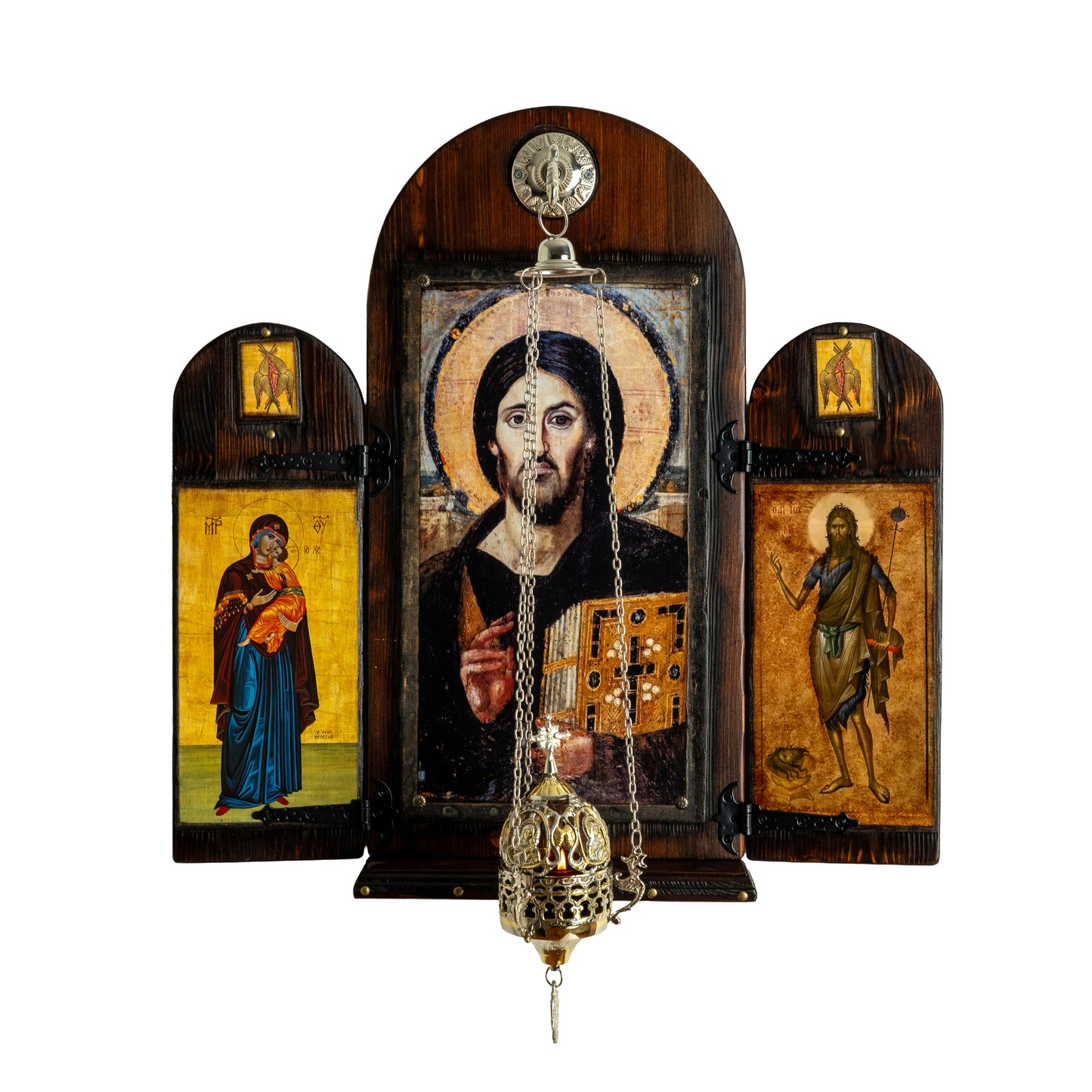 Christ of Sinai with Virgin Mary & Saint John, 62×60 cm
