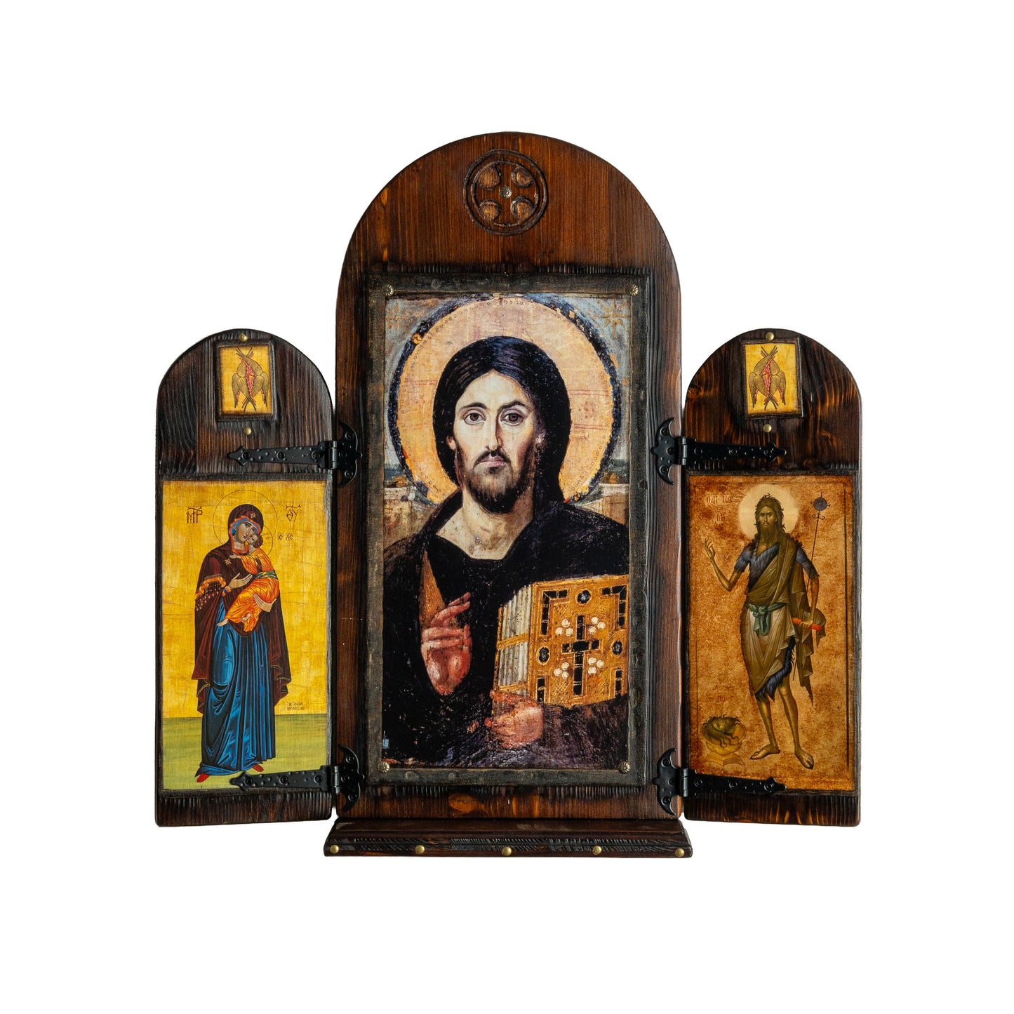 Christ of Sinai with Virgin Mary & Saint John, 62×60 cm
