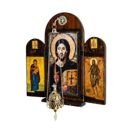 Christ of Sinai with Virgin Mary & Saint John, 62×60 cm