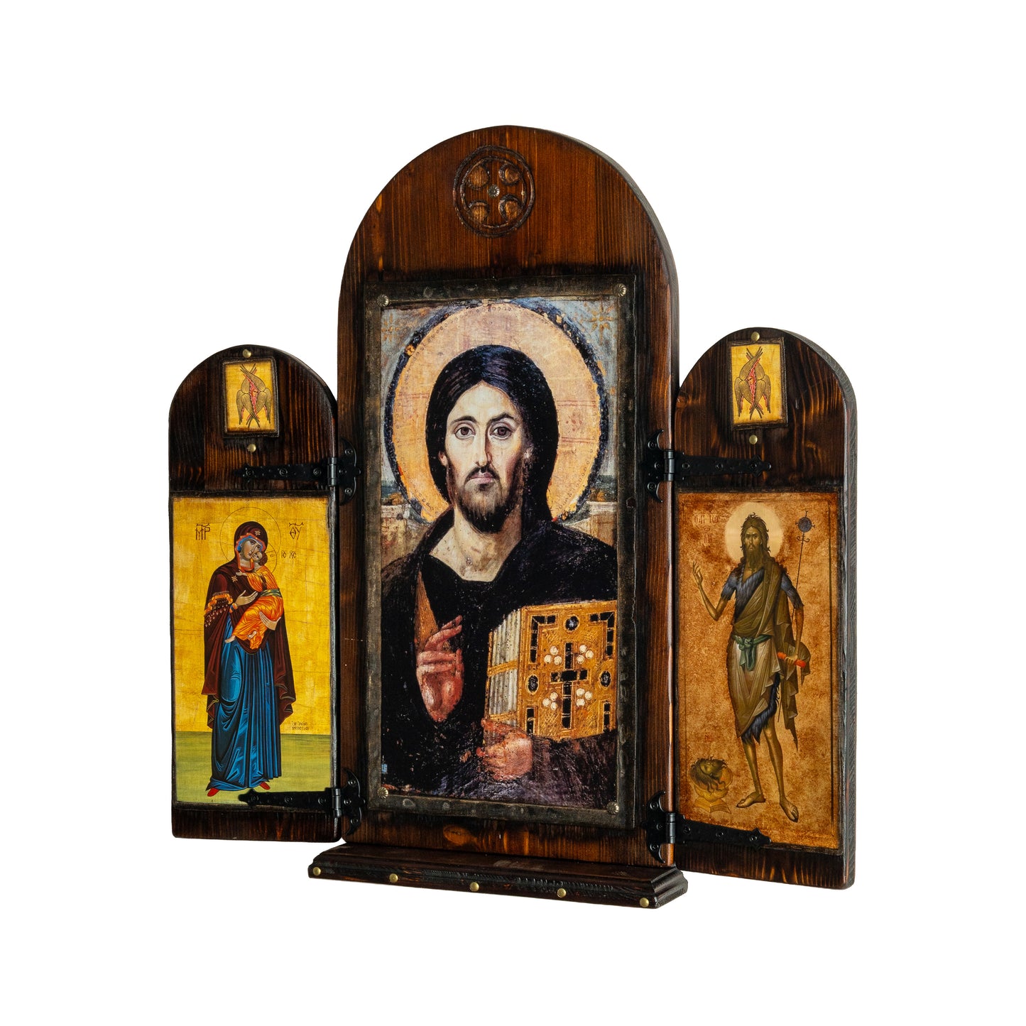 Christ of Sinai with Virgin Mary & Saint John, 62×60 cm