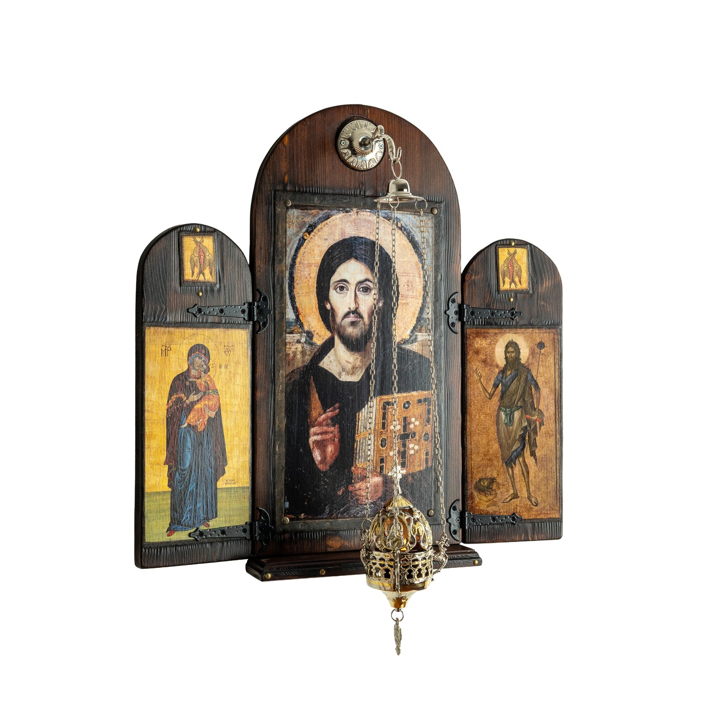 Christ of Sinai with Virgin Mary & Saint John, 62×60 cm