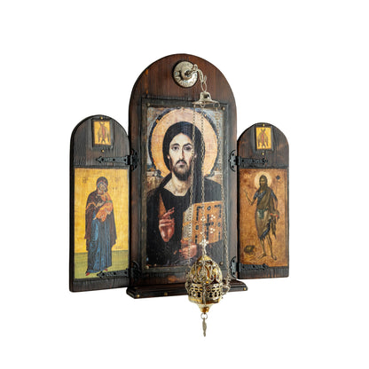 Christ of Sinai with Virgin Mary & Saint John, 62×60 cm