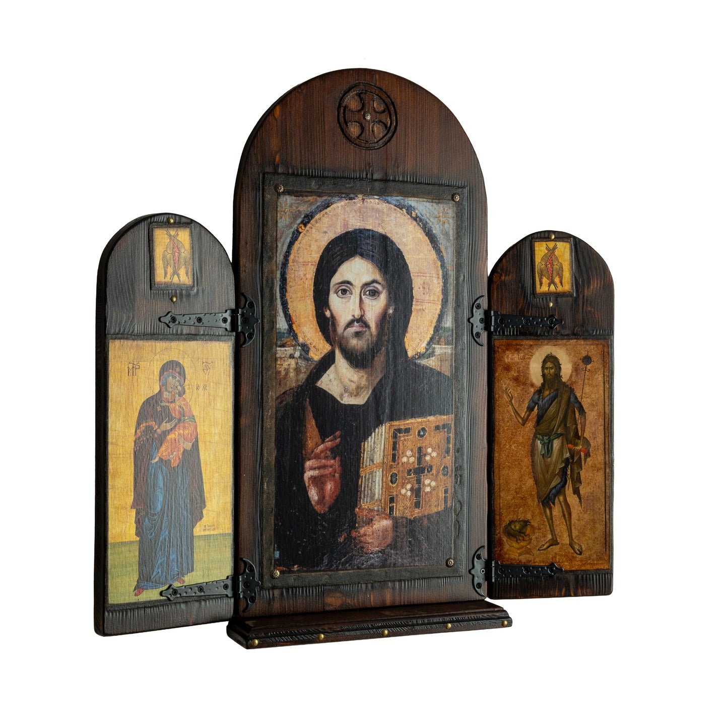Christ of Sinai with Virgin Mary & Saint John, 62×60 cm