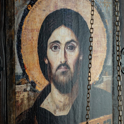 Christ of Sinai with Virgin Mary & Saint John, 62×60 cm
