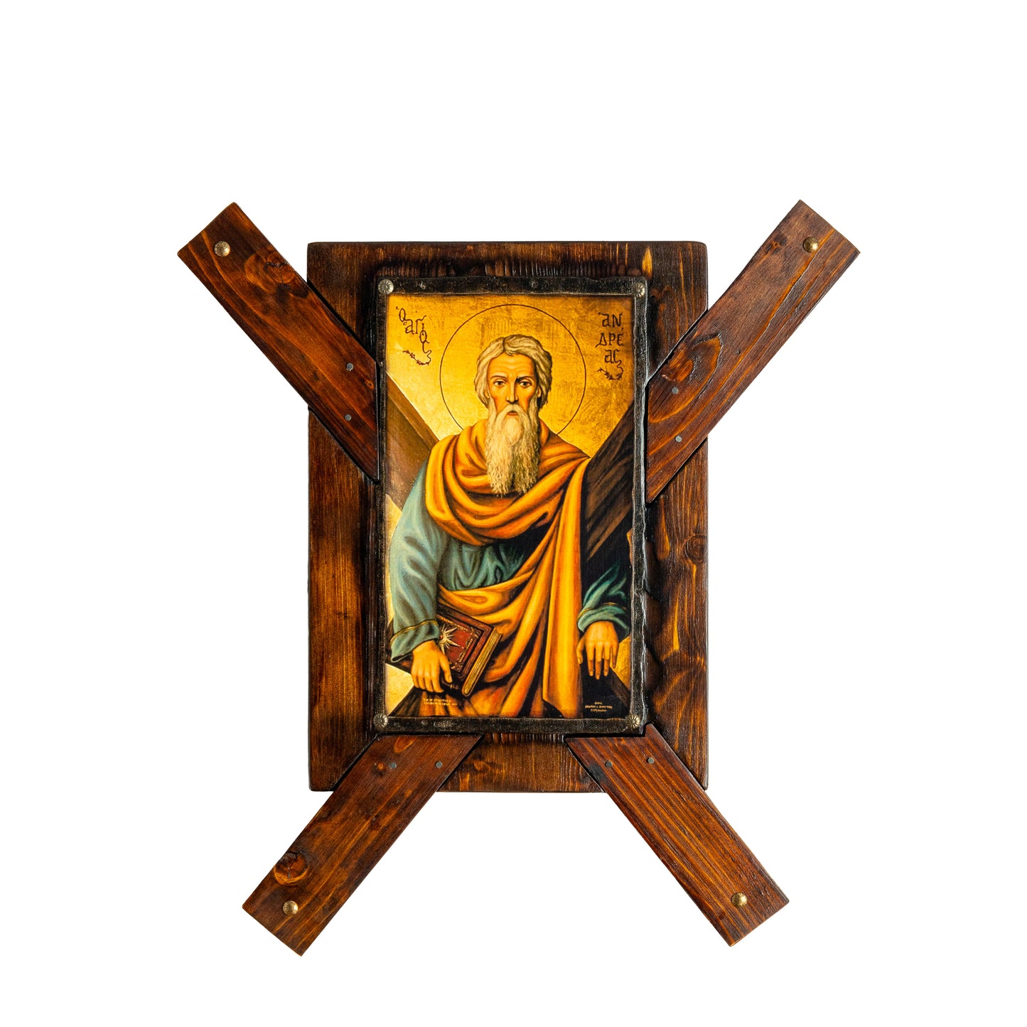 Saint Andrew Icon with X-Shaped Cross, 49×44 cm