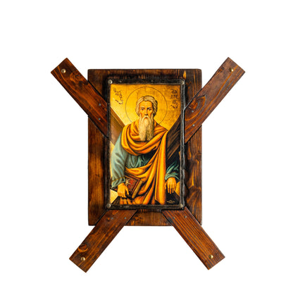 Saint Andrew Icon with X-Shaped Cross, 49×44 cm