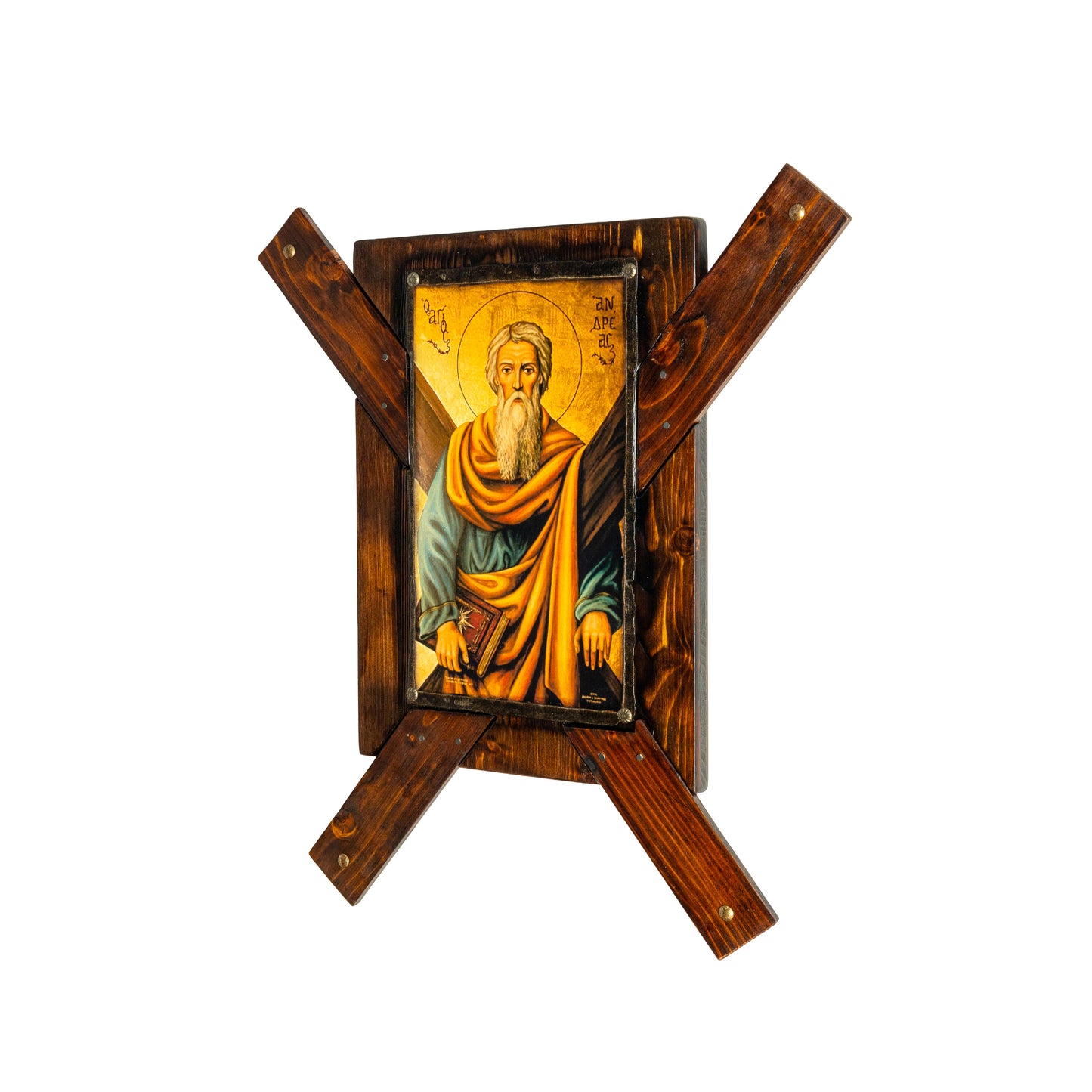 Saint Andrew Icon with X-Shaped Cross, 49×44 cm