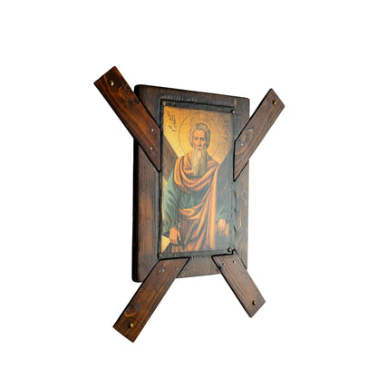 Saint Andrew Icon with X-Shaped Cross, 49×44 cm