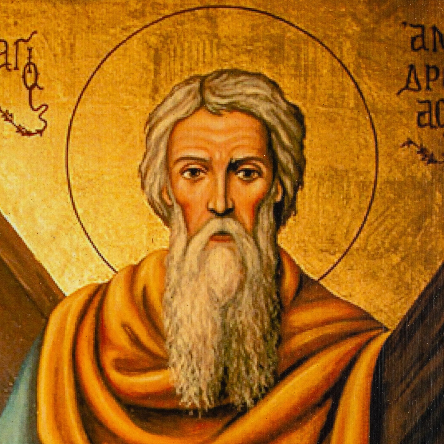 Saint Andrew Icon with X-Shaped Cross, 49×44 cm