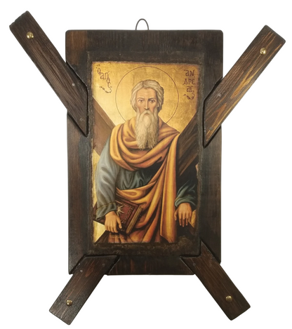 Saint Andrew Icon with X-Shaped Cross, 49×44 cm
