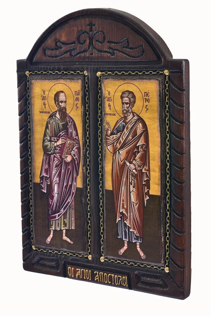 Saints Peter & Paul Byzantine Icon, 40×29 cm