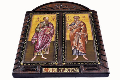 Saints Peter & Paul Byzantine Icon, 40×29 cm