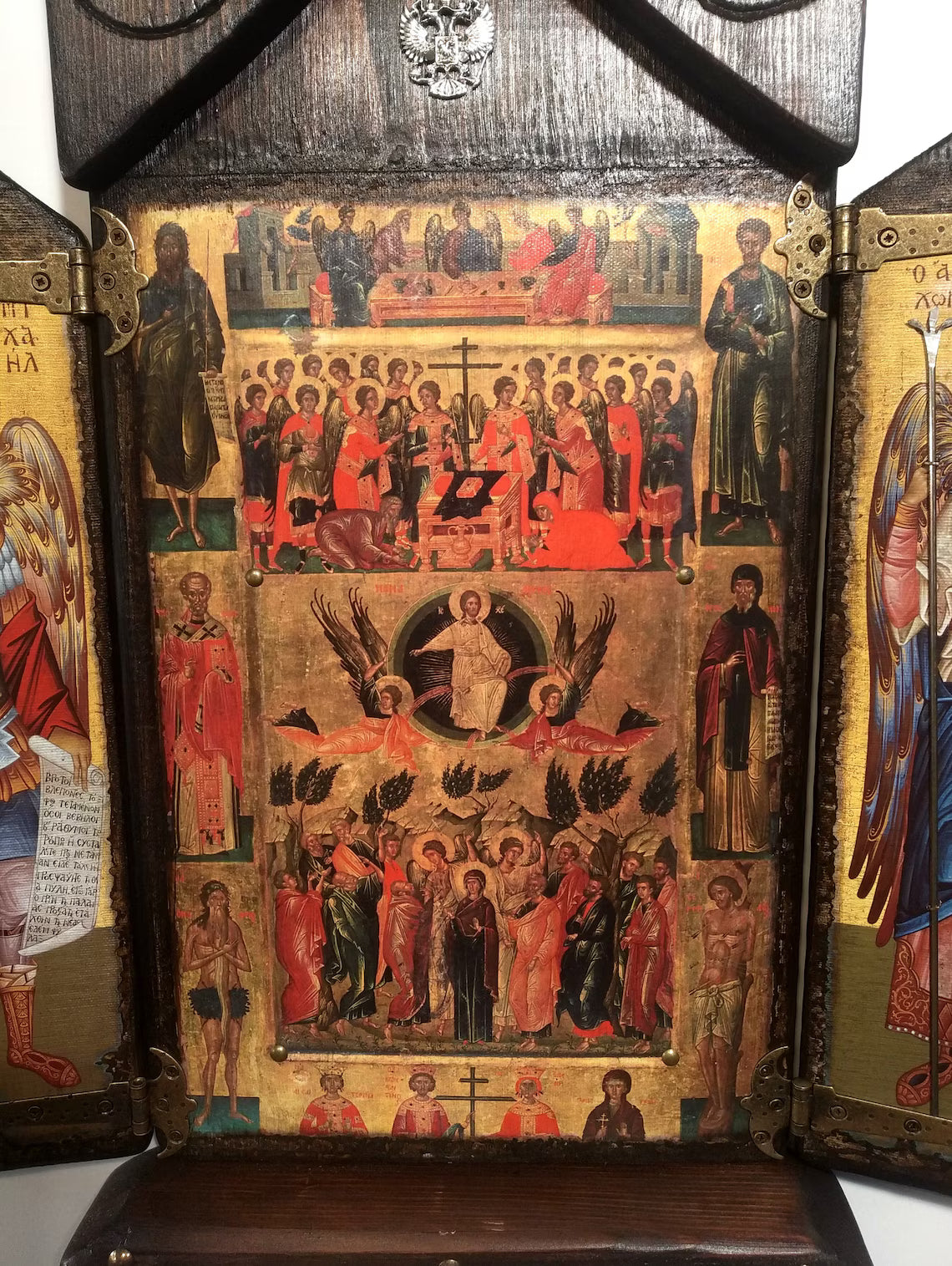 The Ascension of Christ Iconostasis with Archangels, 68×57 cm
