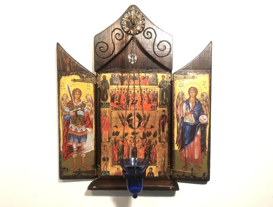 The Ascension of Christ Iconostasis with Archangels, 68×57 cm