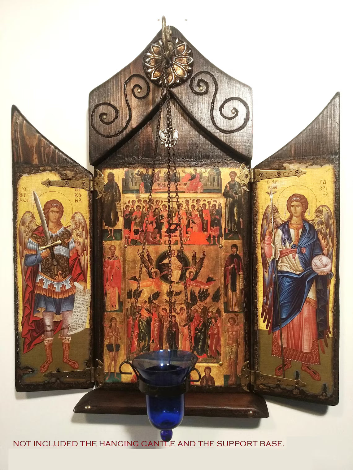 The Ascension of Christ Iconostasis with Archangels, 68×57 cm