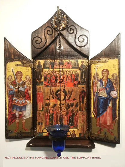 The Ascension of Christ Iconostasis with Archangels, 68×57 cm