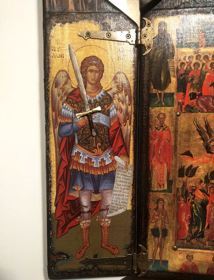 The Ascension of Christ Iconostasis with Archangels, 68×57 cm