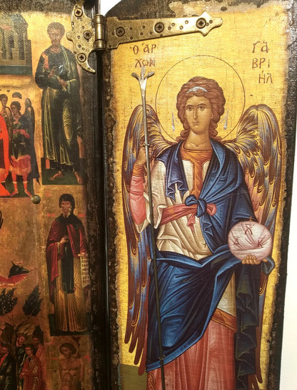 The Ascension of Christ Iconostasis with Archangels, 68×57 cm
