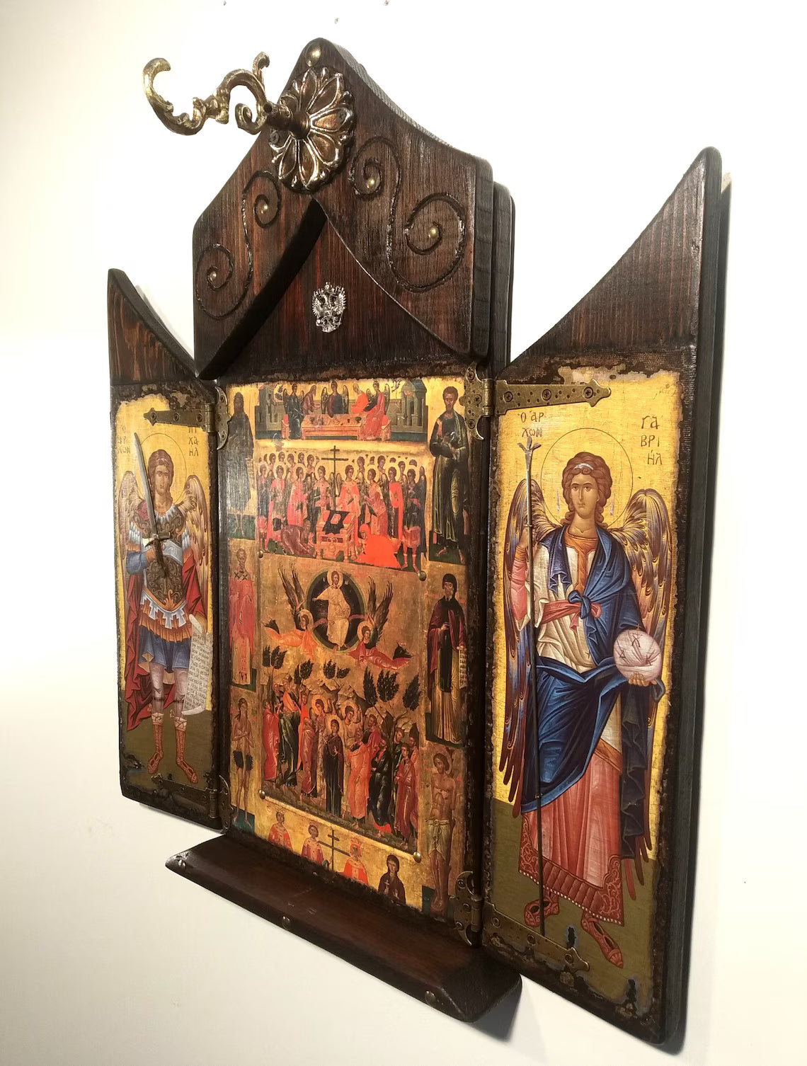 The Ascension of Christ Iconostasis with Archangels, 68×57 cm