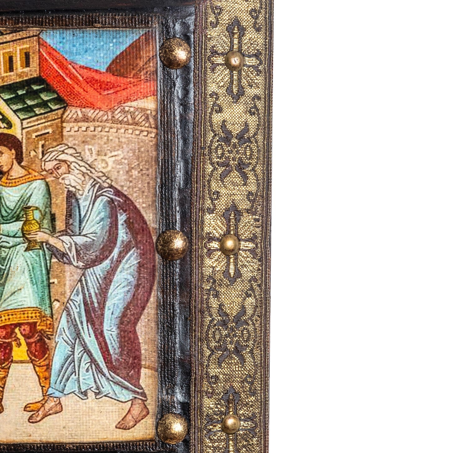 The Wedding at Cana, Handmade Wooden Byzantine Icon, 21x55 cm