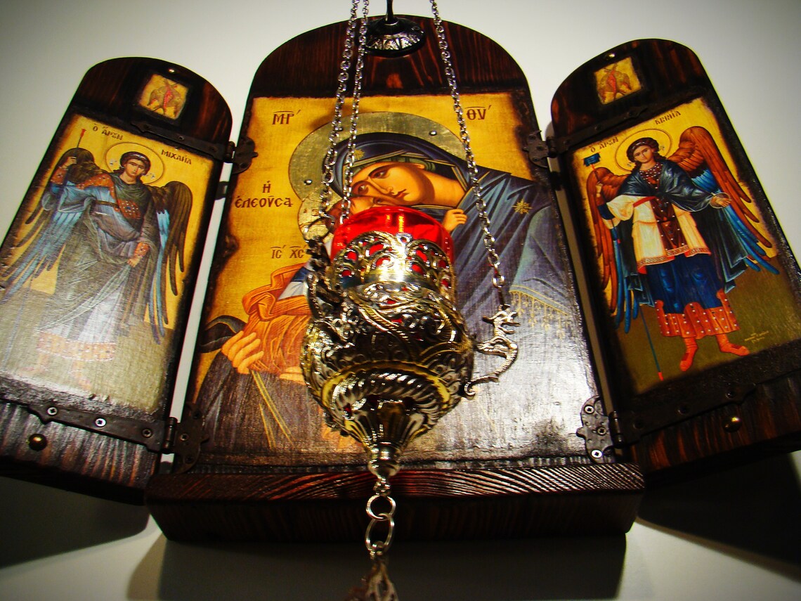 Virgin Mary Eleousa Iconostasis, 60×57 cm
