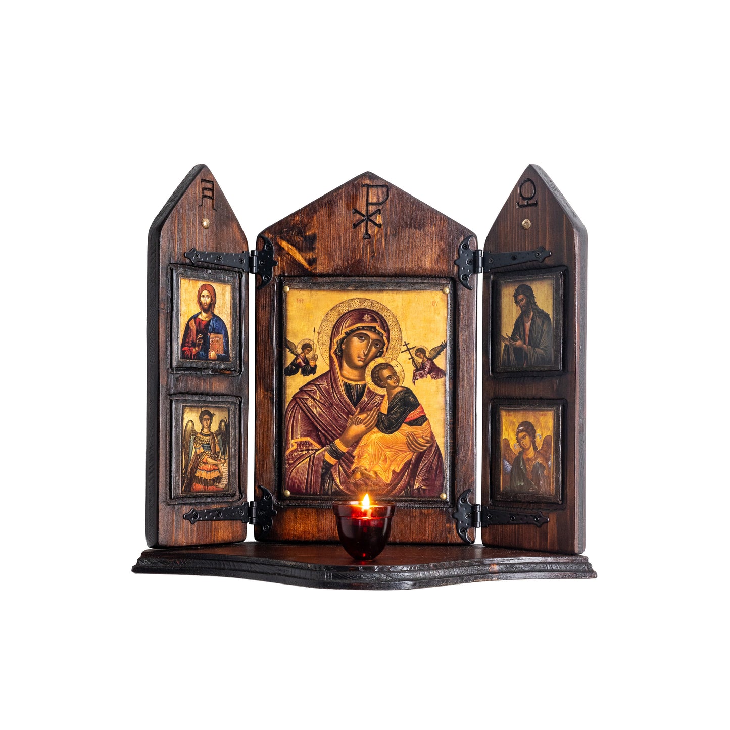VVirgin Mary & Christ Triptych with Archangels, 40×47 cm