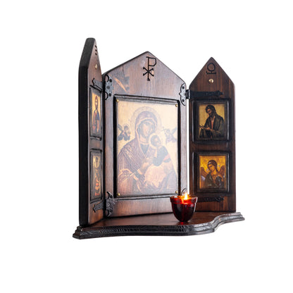 VVirgin Mary & Christ Triptych with Archangels, 40×47 cm
