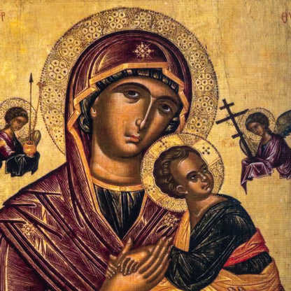 VVirgin Mary & Christ Triptych with Archangels, 40×47 cm