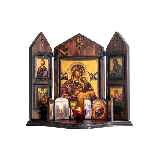 Virgin Mary, Christ & Saints Iconostasis, 40×47 cm