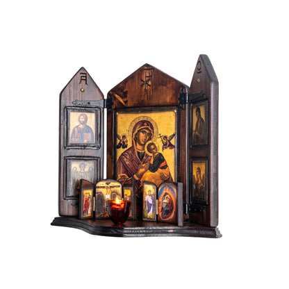 Virgin Mary, Christ & Saints Iconostasis, 40×47 cm