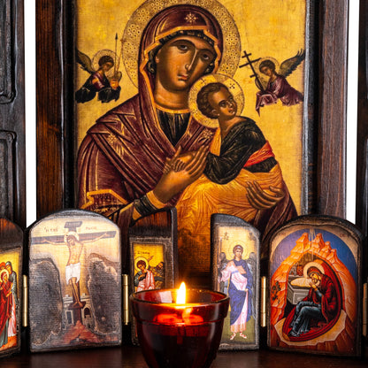 Virgin Mary, Christ & Saints Iconostasis, 40×47 cm