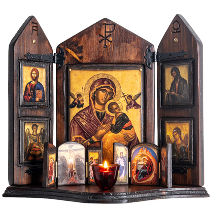 Virgin Mary, Christ & Saints Iconostasis, 40×47 cm