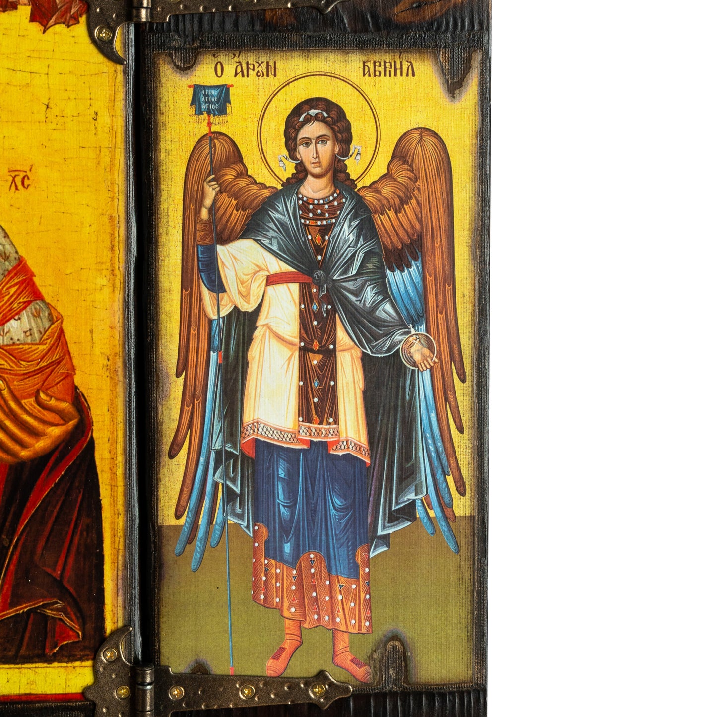 Virgin Mary & Christ Triptych with Archangels, 40×47 cm