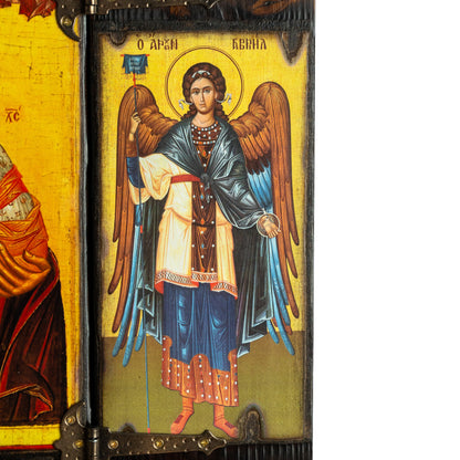 Virgin Mary & Christ Triptych with Archangels, 40×47 cm