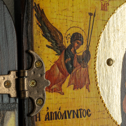 Virgin Mary & Christ Triptych with Archangels, 40×47 cm