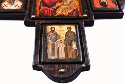Cross-Shaped Byzantine Iconostasis, 60×47 cm