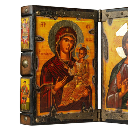 Virgin Mary & Christ Diptych, 30×48 cm