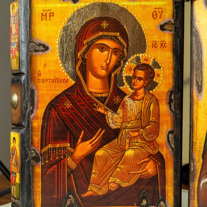 Virgin Mary & Christ Diptych, 30×48 cm
