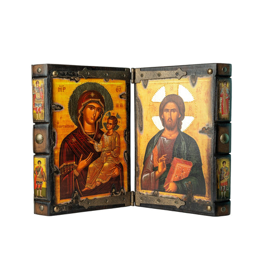 Virgin Mary & Christ Diptych, 30×48 cm