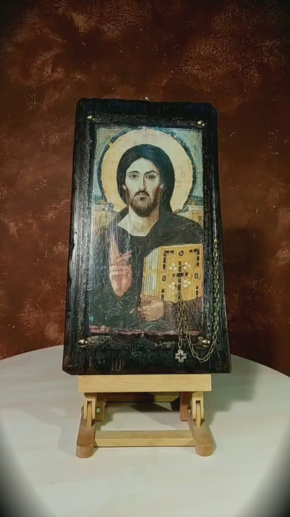 Christ Pantocrator of Sinai Icon, 35×20 cm